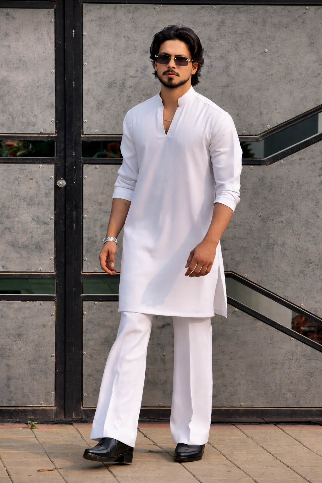LUMAIRA™ White Japanese Fabric Kurta Pajama Set — Premium Minimal Ethnic Wear
