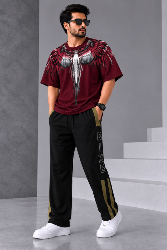 LUMAIRA Angel Wings T-Shirt & Premium Track Lower Combo