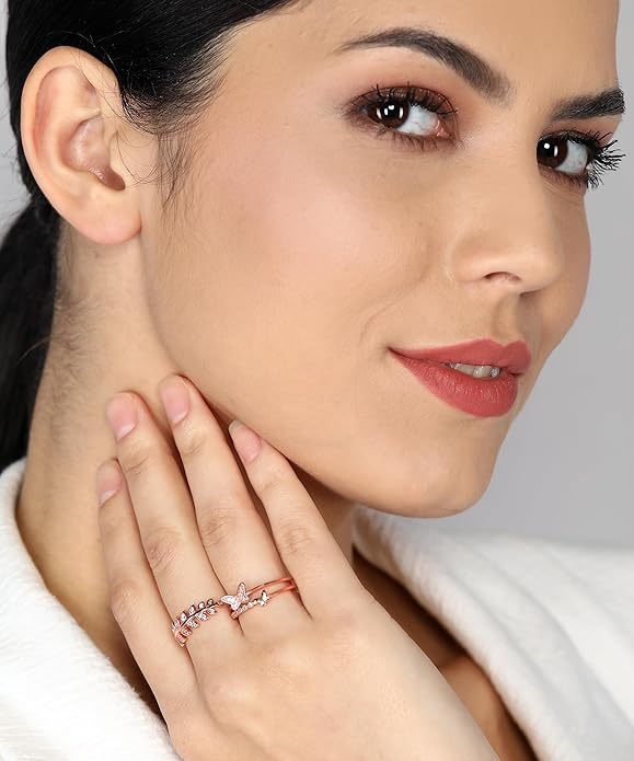 Silver Ring For Women I AM Enough Love Adjustable Finger Rings For Women Girls Love Gifts Women's Jewellery Rings Combo