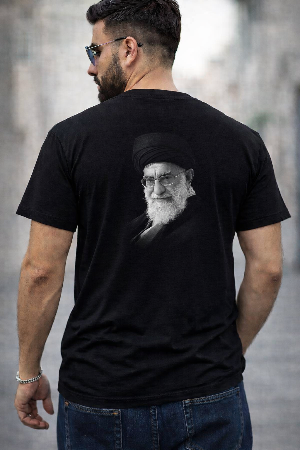 LUMAIRA Iran Flag Graphic Back Print Premium Cotton T-Shirt – Black