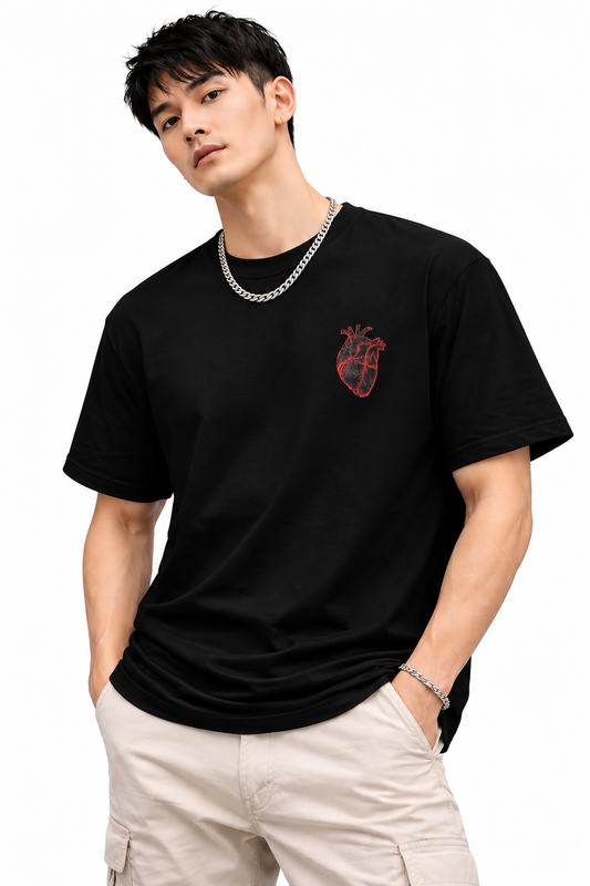 Men's Black Oversized T-Shirt | Premium Cotton Casual Wear