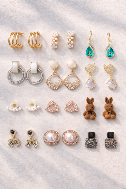 LUMAIRA Luxury Multi-Style Earrings Collection Set for Women – Premium Fashion Jewelry