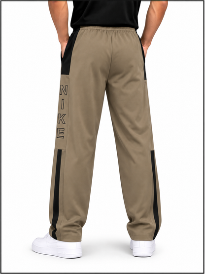 LUMAIRA Premium Black Oversized Track Lower – Olive Side Panel