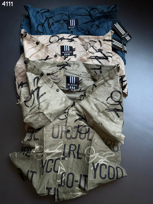 Men’s Abstract Print Casual Shirt – Premium Cotton | Regular Fit