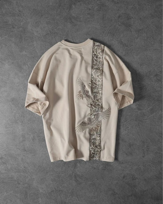 LUMAIRA Soaring Eagle Embroidered Oversized T-Shirt