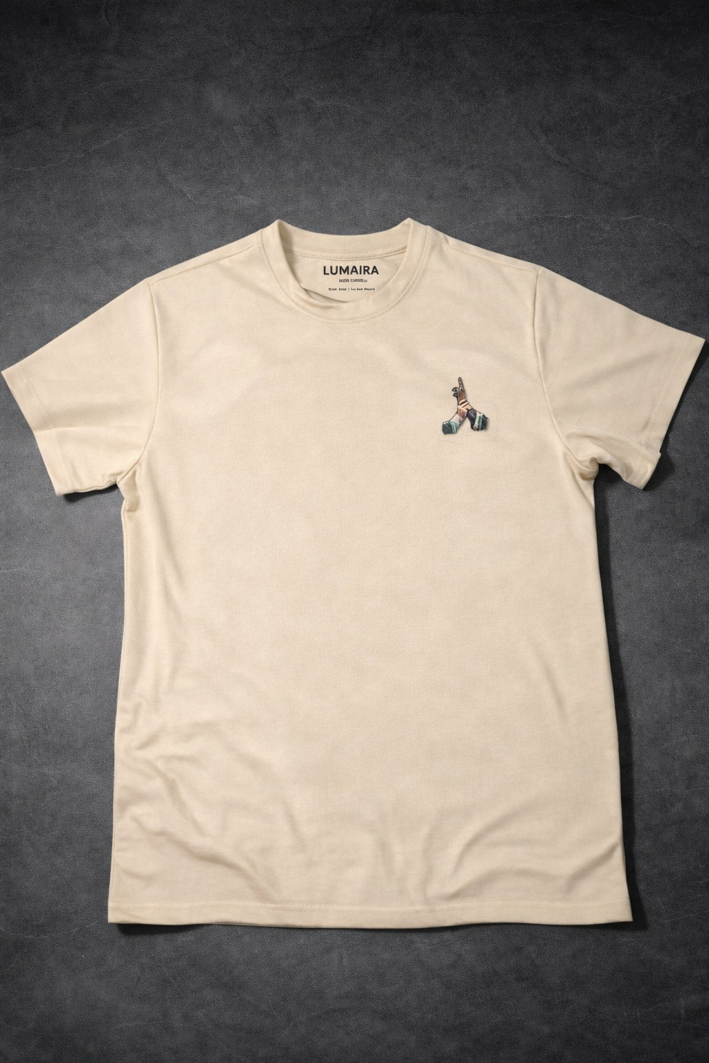 LUMAIRA Unity Rise Black Cotton T-Shirt | Power Hand Graphic Tee