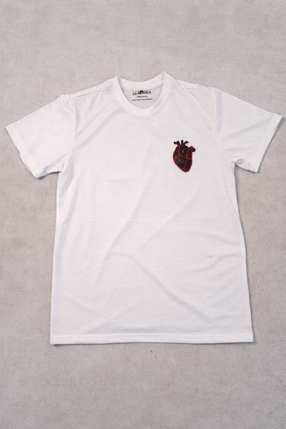 LUMAIRA SABR White Cotton T-Shirt | Minimal Typography Graphic Tee