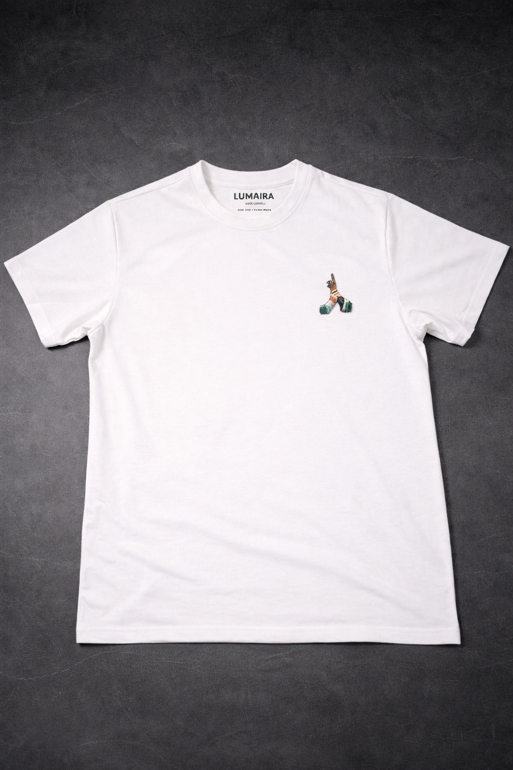 LUMAIRA Unity Rise Black Cotton T-Shirt | Power Hand Graphic Tee