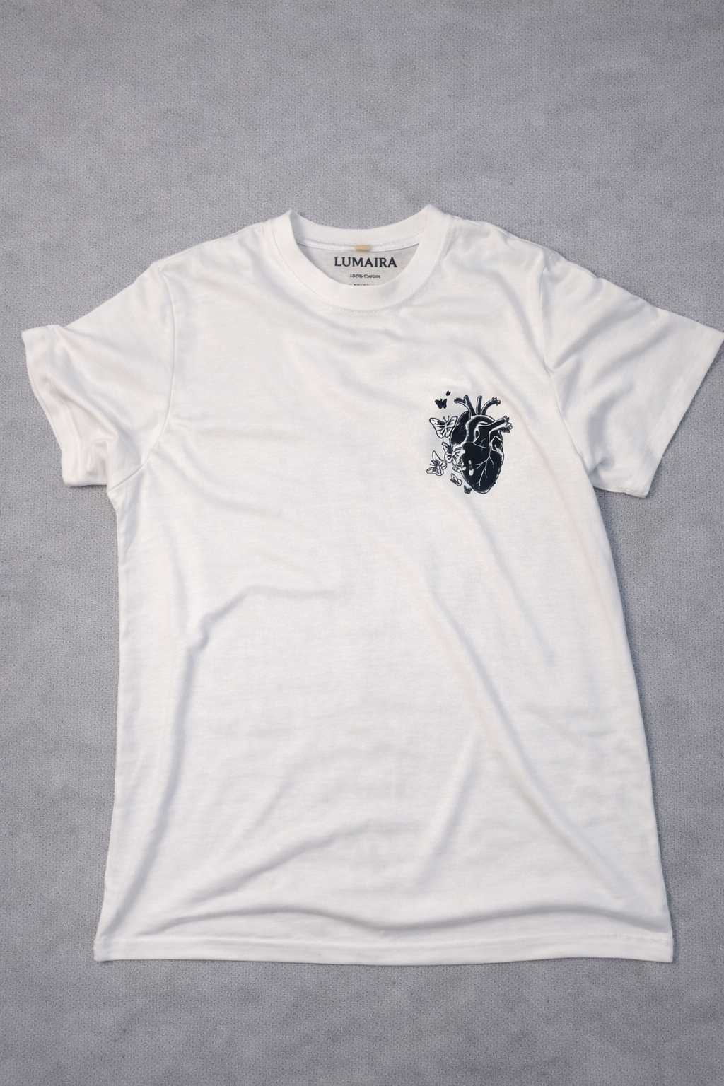 LUMAIRA Warrior Blade White Cotton T-Shirt | Japanese Sword Graphic Tee
