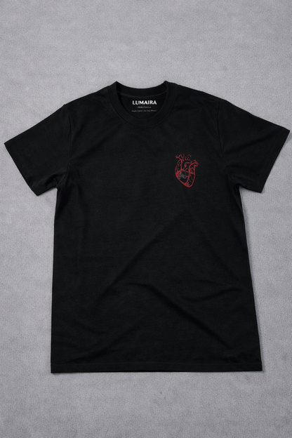 LUMAIRA SABR White Cotton T-Shirt | Minimal Typography Graphic Tee