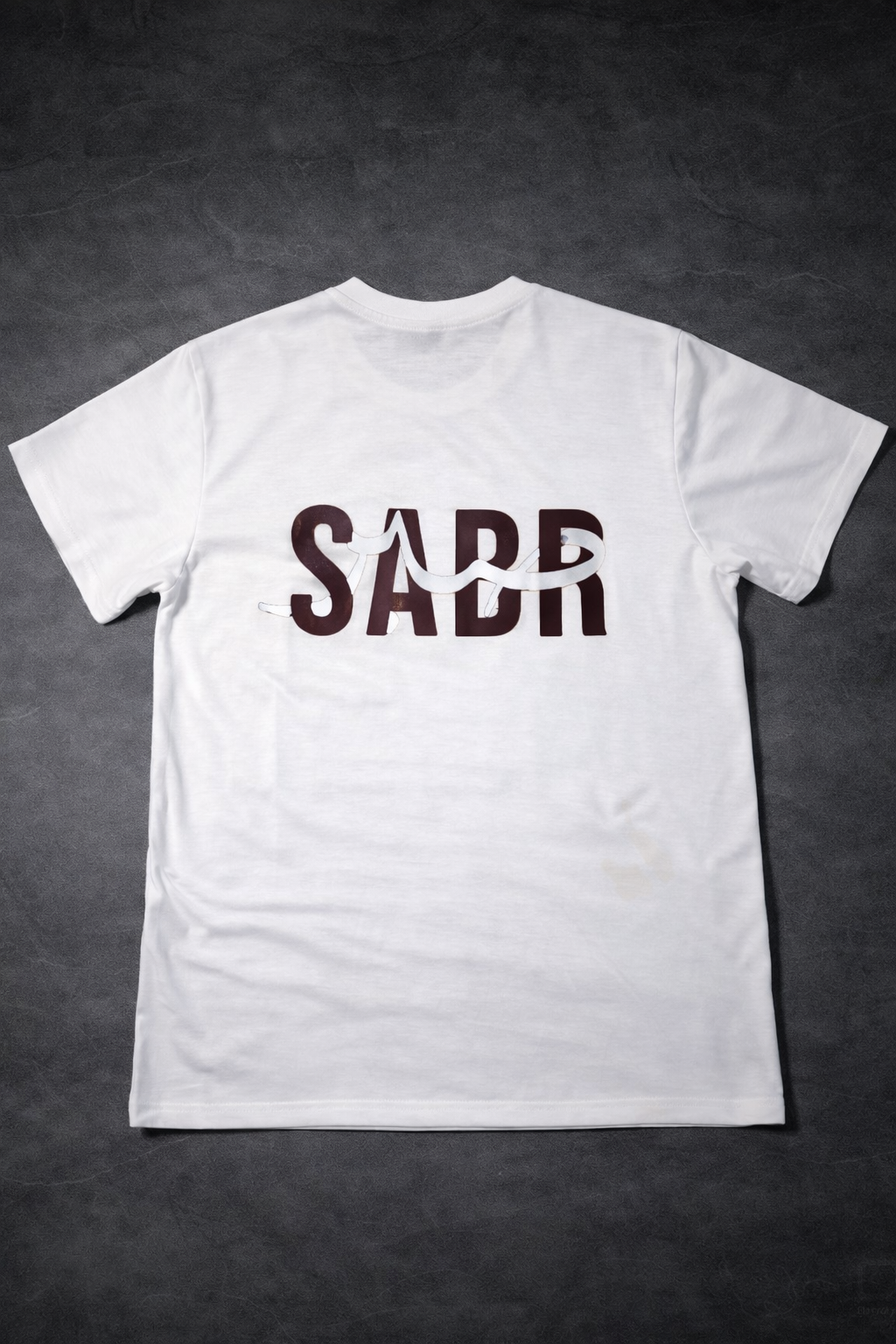 LUMAIRA SABR White Cotton T-Shirt | Minimal Typography Graphic Tee