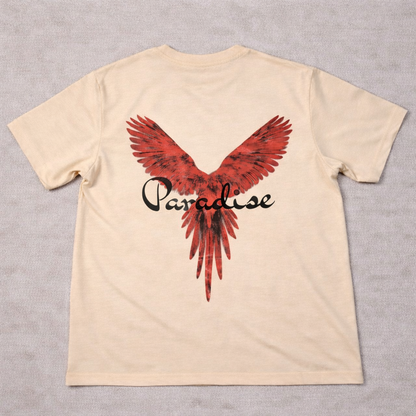 LUMAIRA Paradise Wings Cotton T-Shirt | Premium Graphic Tee for Men