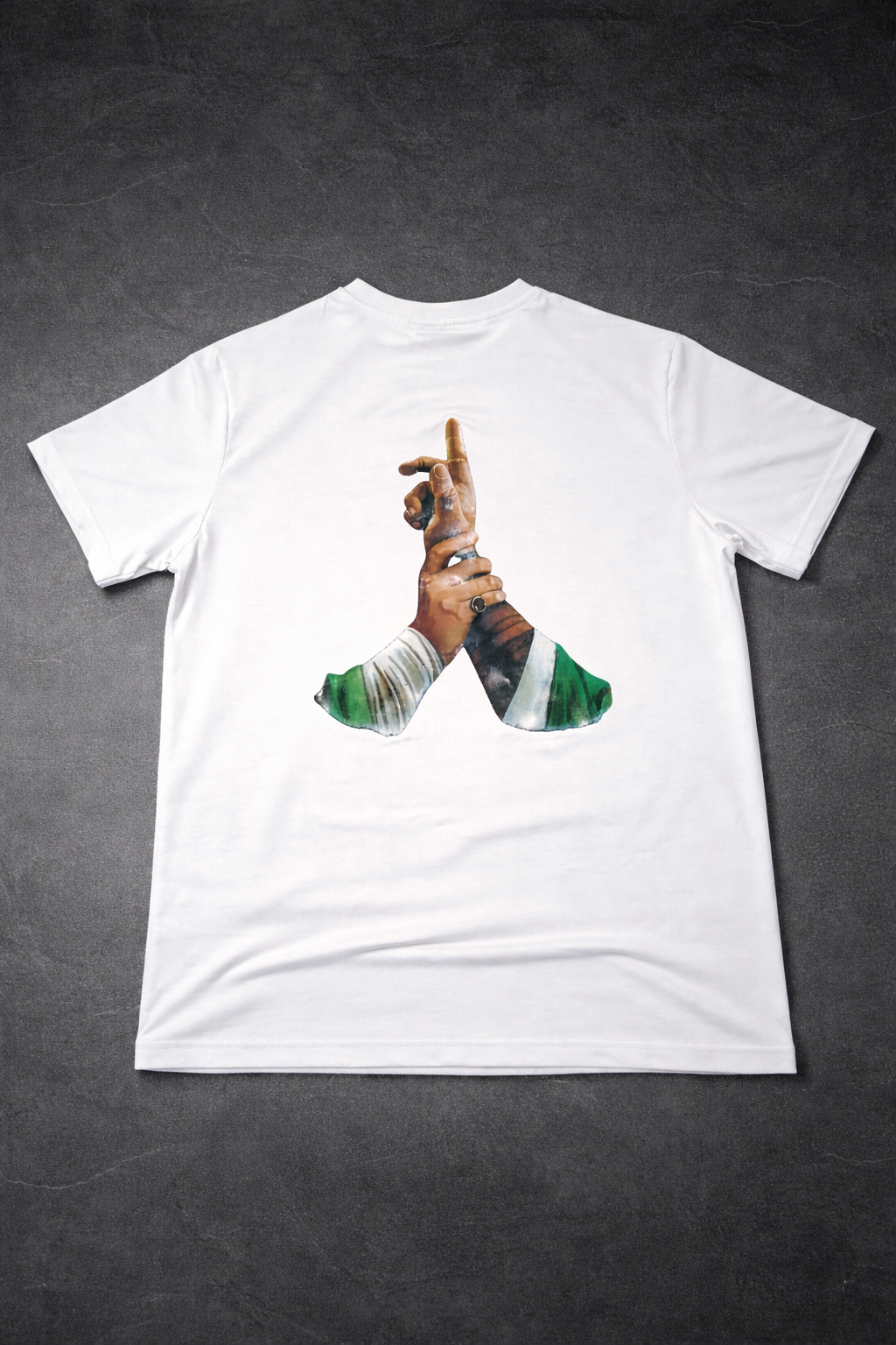 LUMAIRA Unity Rise Black Cotton T-Shirt | Power Hand Graphic Tee